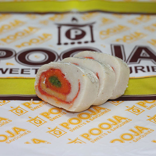 Kaju Pista Patra (White with Orange Centre)